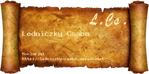Ledniczky Csaba névjegykártya