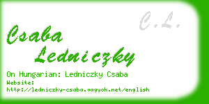 csaba ledniczky business card